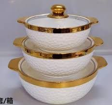 Ceramic Soup Set - 3 Piece - Modern White (12821)
