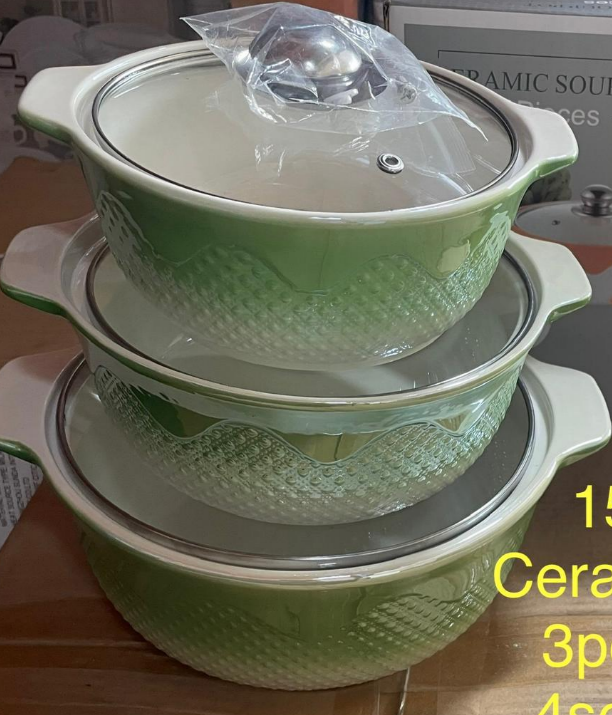 Ceramic Soup Set - 3 Piece - Modern White (15860)