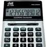 DELI  E1250 Silver Standard Calculator | 12-Digit Display, Metal Body, Dual Power
