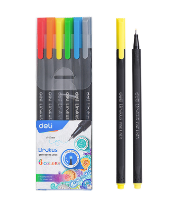 Deli Linkus Drawing Pens (6x 0.45mm Fineliners) EQ900