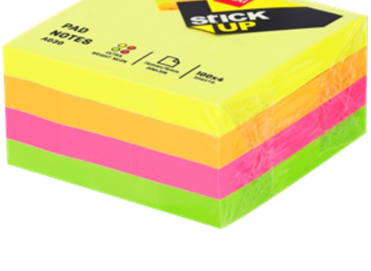 Deli A030 Neon Sticky Notes (4 Packs, 400 Sheets)
