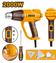INGCO Industrial 2000W Heat Gun with 3 Temperature Settings and 4 Nozzles