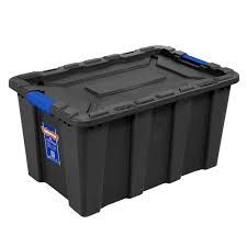 Wadfow 100 Liter Stackable Plastic Storage Container - Black WTB331B