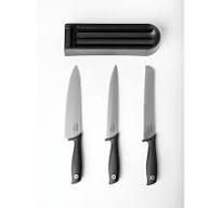Brabantia Drawer Knife Block plus 3 knives (Carving, Bread &amp; Chef&#39;s) Dark Grey  19900