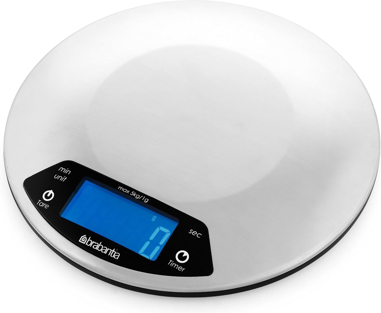 Brabantia Digital Kitchen Scale Round, Matt Steel (480560)