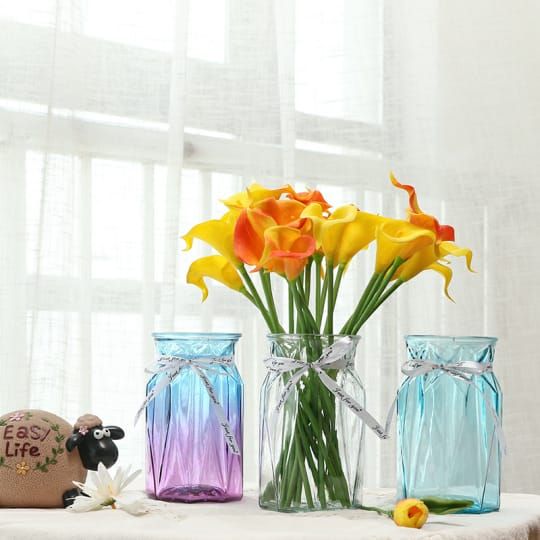 Glass Flower vase 10cmx18cm glass vase dual colors #CHA41
