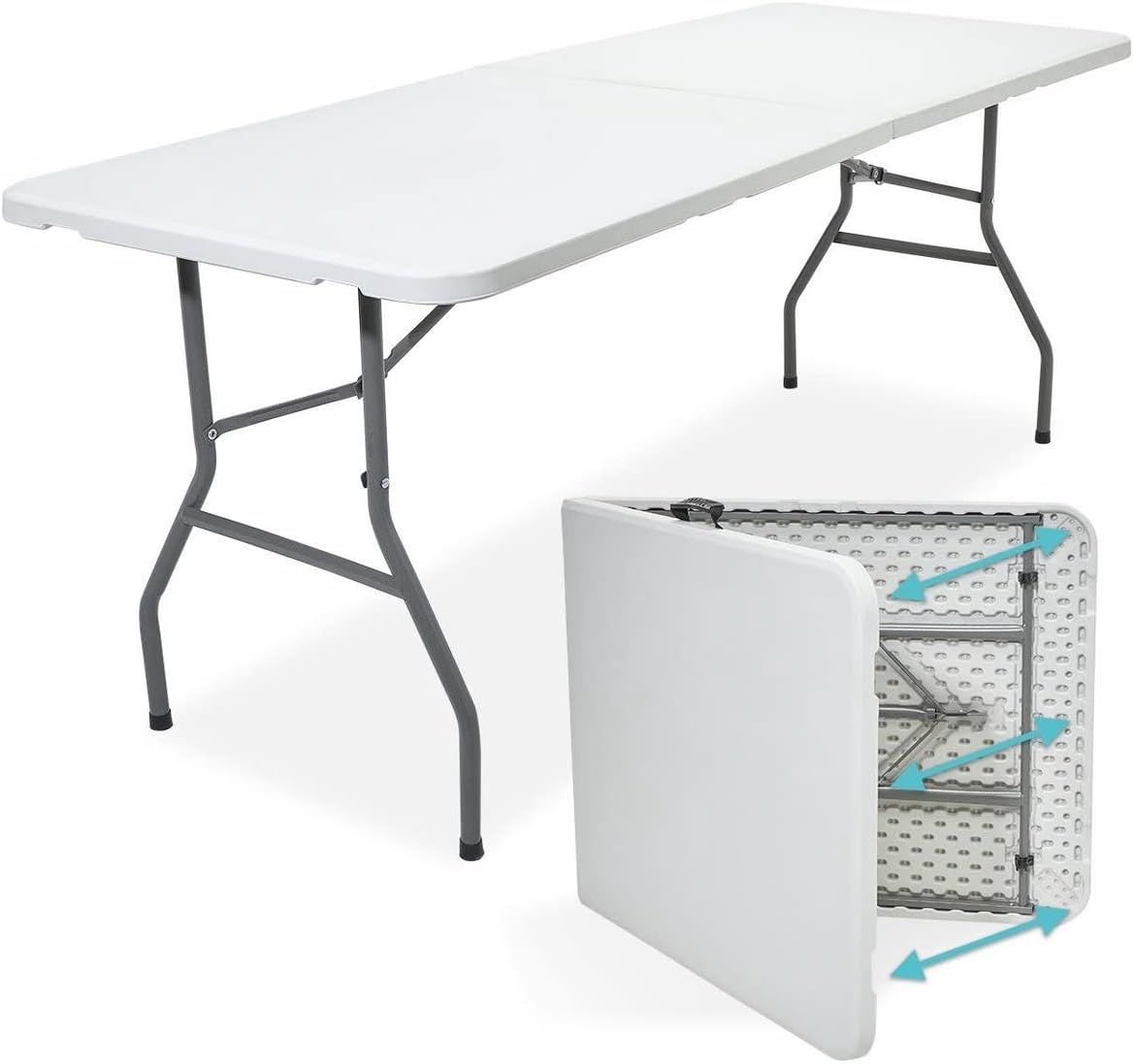 Lifetime Foldable Table 1.5m Long - Slim Fold-In-Half 5&#39;
