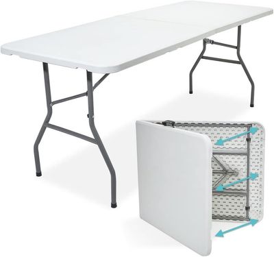 Lifetime Foldable Table 1.5m Long - Slim Fold-In-Half 5&#39;