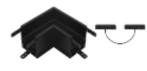 Illumat 33mm Recessed Track Rail L Connector (Black) ILM1047LF