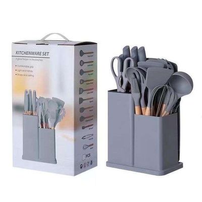 Silicon Kitchen Set 19pcs Cooking Spoons Knife Set Chopping Board