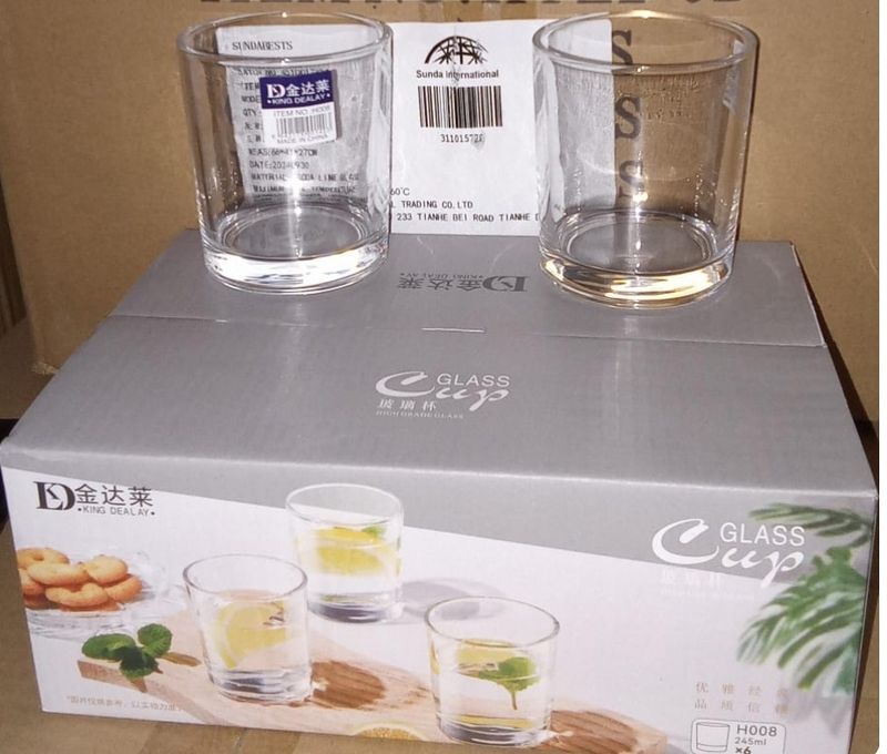 Deli Glass Apollo Tumblers, 200ml, Set of 6 (16150)