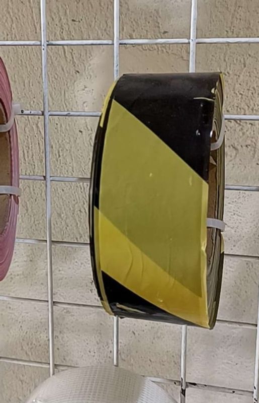 PE warning tape 5CMX200MX 0.05MM, Yellow/white stripes Guangbo