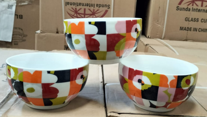 Colorful Patterned Bowls, 5.5 Inch Ceramic Bowls, Set of 6 (10555)