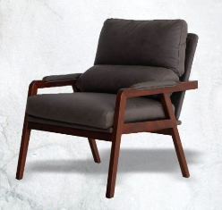 Logan Modern Fabric Accent Chair/Armchair (Dark Grey)