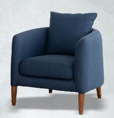 Darwin Classic Fabric Accent Chair/Armchair (Blue)