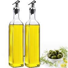 Glass Oil dispenser bottle 580Ml with sprout-ideal for venegar,soy sauce 2pcs
