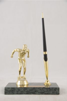 Pen Holder Desk Set with Golfer - Marble Base (Model M95)