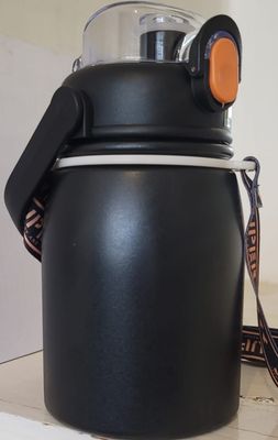 Unique Design Portable 700ml Hot &amp; Cold Thermos Water Bottle - Black Finish