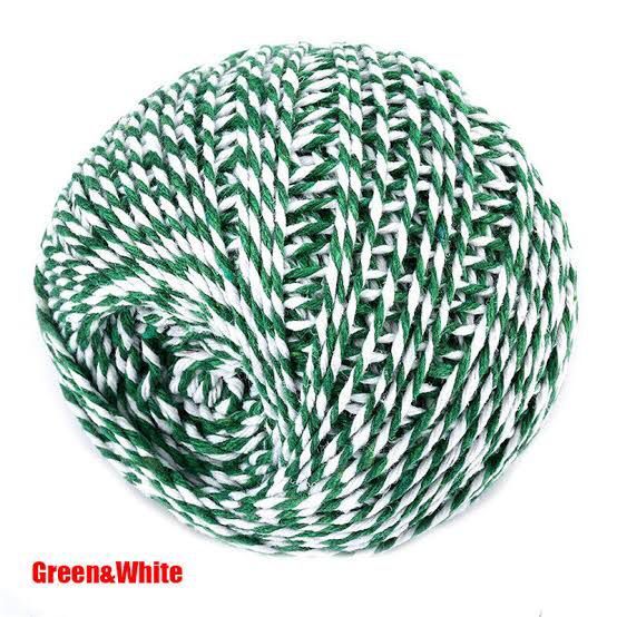 Generic Cotton Twine 85g. Butchers twine Green &amp; White