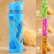 PARIS D641 560ml Sports Water Bottle, Cup Body with Silicone Circle and Straw, Portable Water Bottle for Hiking, Camping, Running