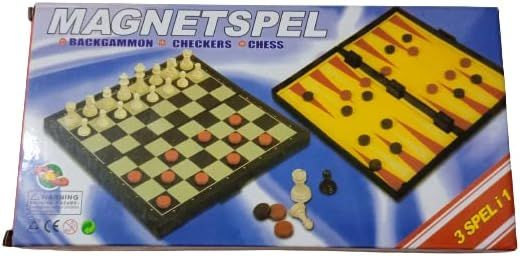 PARIS 3 in 1 Box Chess Board Game &amp; Dreadlocks - Magnet - Chess Board Dimensions 9.5"x9.5" - 2 Players - Age 8+ (231002)