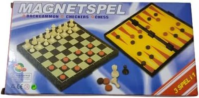 PARIS 3 in 1 Box Chess Board Game &amp; Dreadlocks - Magnet - Chess Board Dimensions 9.5&quot;x9.5&quot; - 2 Players - Age 8+ (231002)