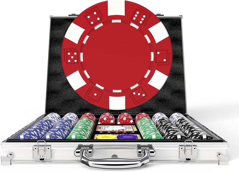 Poker Chip Set, 500PCS 11.5g Casino Quality Poker Chips with Aluminum Case, Playing Cards,  Casino Games PARIS 230999