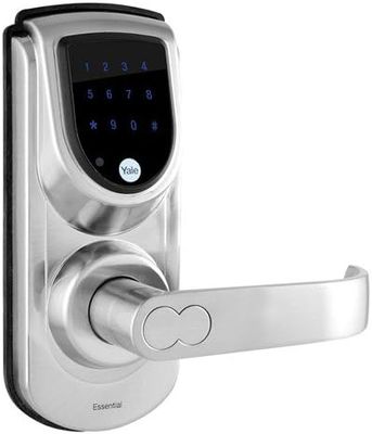Yale YDME 50 Digital Door Lock with RFID Card, Pincode &amp; Mechanical Key Access, Color- Silver(Free Installation), Glossy Finish
