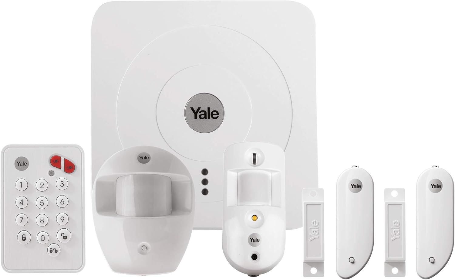 Yale SR-3200i – Smart Home Alarm Vision+ Package, Complete Wireless Anti-Intrusion System: 104dB Siren + Motion Detectors + Opening | Push Notifications, Email and SMS