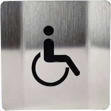 Union DSR150-75-1.5MM SS Stainless steel satin-disabled sign-Rectangular