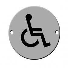 Union S-DS-76-SSS SS Stainless steel satin-disabled sign-circular