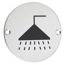 Union S-SH-76-SSS Stainless steel shower sign circular