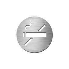 Union S-NS-76-SSS Stainless steel satin-No Smoking sign-Circular