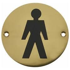 Union S-MS-76-PB Brass polished-male sign-Circular