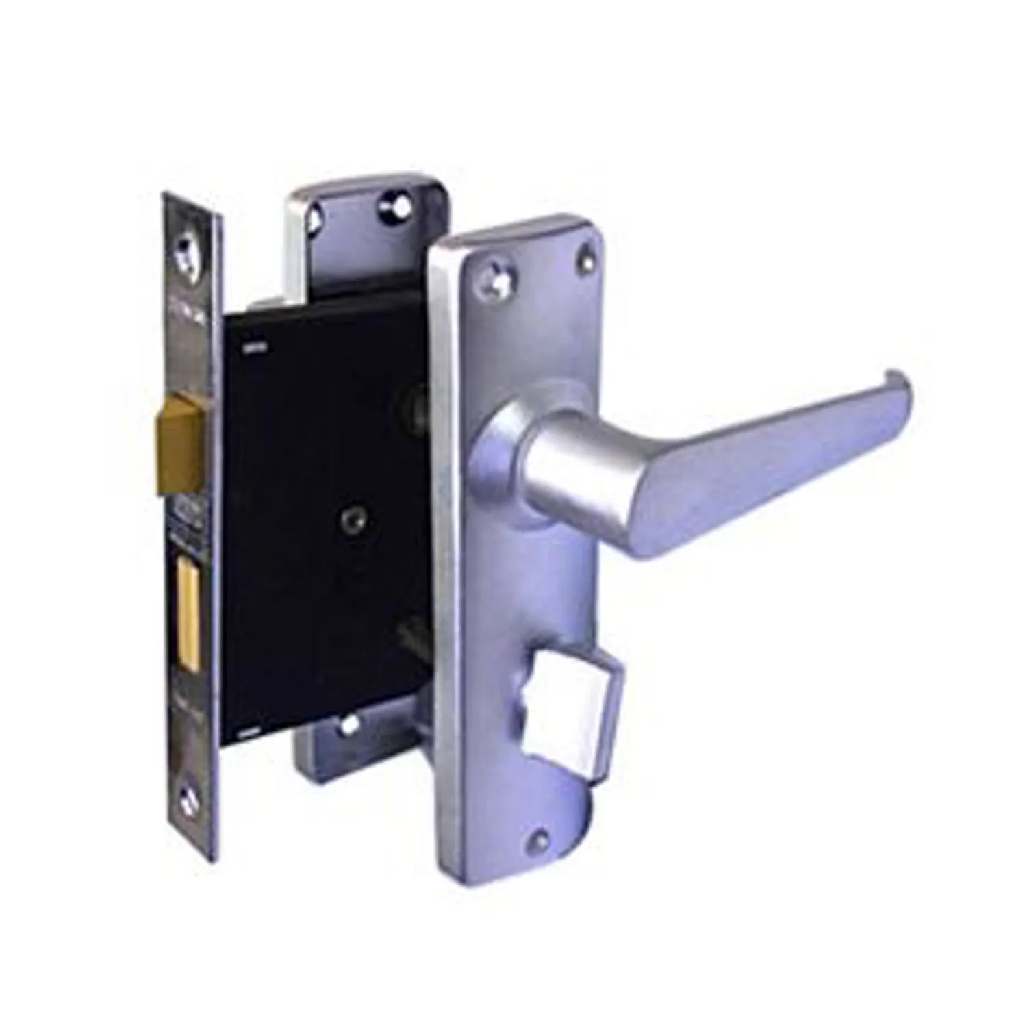 Union 2 Lever Bathroom Lock with Aluminium Martin Handle 2L-680-06-95-AS