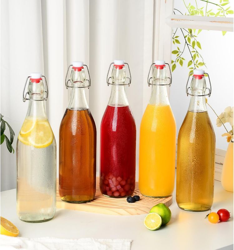 BA Clear Glass Bottles with Airtight Stoppers 750ML