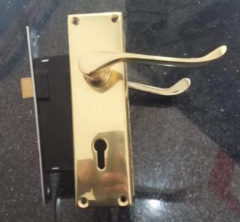 Union 2lever rebated lock sets with scroll brass handle 2L-100-05-42PB