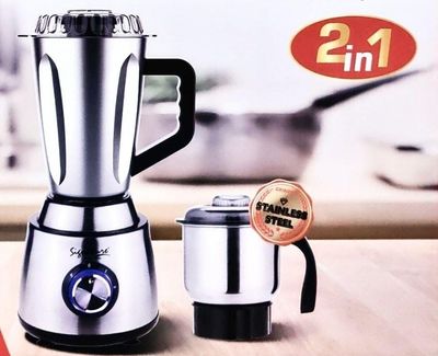 2 in1 Stainless Steel Electric BLENDER with GRINDER (600W Super Powerful) (Jar 1.5 Ltr + 600ml Grinder Jar) SG - BJ 313