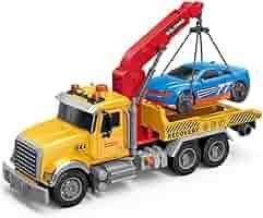 Toy Star 1:12 Friction City Tow Truck Red with Hook and Car Red/Yellow Age- 4 Years &amp; Above 923465