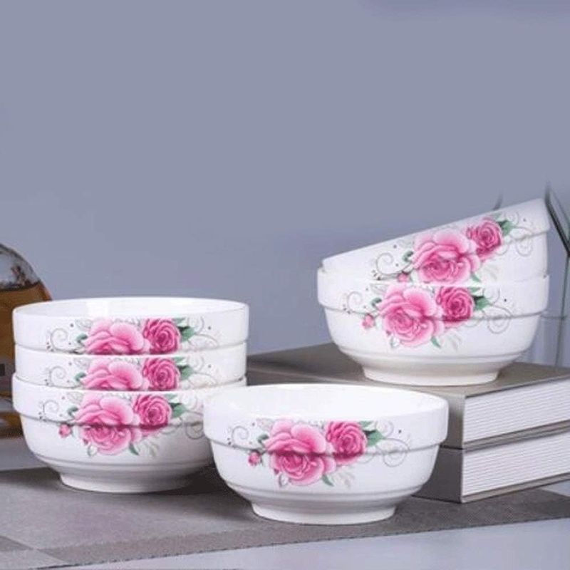 Premium White Glass Bowls - 6 Inch - Pack of 6 (19957) KitchenPro