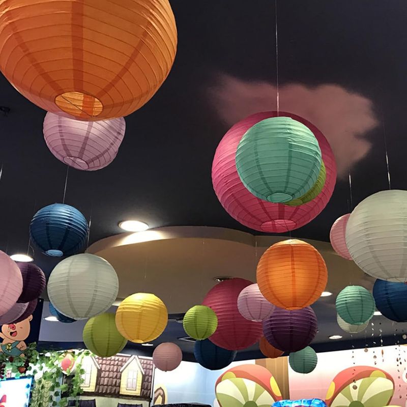 Nylon Round Lights Outdoor Festival And Celebration Decorations  ​25Cm  100Pcs  - Backyard Bedroom Patio Garden Decoration (LANTERN-0159)