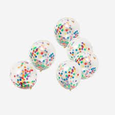 12&quot; Round Crystal Clear Balloon With Confetti Multi Color, 10Pcs/Pkt (CCX12plusCONFETTI)
