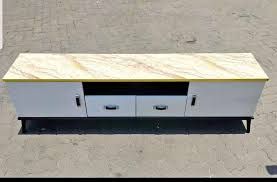 TV stand 1.8 Metres on Solid Wood with marble Effect TV05
