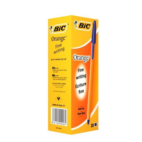 BIC Fine Ballpoint Pens (0.8 Mm) – Blue, Box Of 20