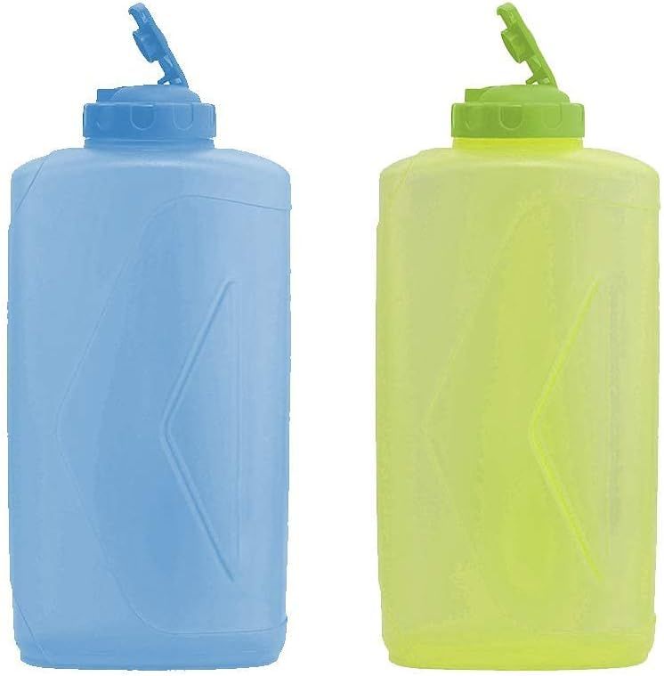 Gluman Rhino Spout Wide-Mouth Plastic Water Bottle | 100% Food Grade | Freezer Safe | Dishwasher Safe | Temperature Range upto 95°C (Blue-Green)