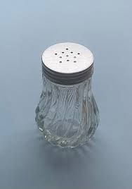 Glass salt shaker with coloured plastic lid #30685 PARIS