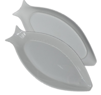 Oasis Melamine fish plate 17inch #P0-01 white 6pcs set White or Cream