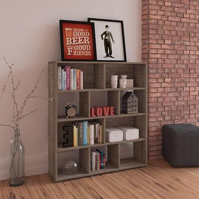 Cinnamon 12 Cube Storage Shelf - Versatile Organizer for Home or Office ( 3522)