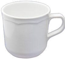 Melamine white tea mugs 6 pcs set (Mug C0-03)