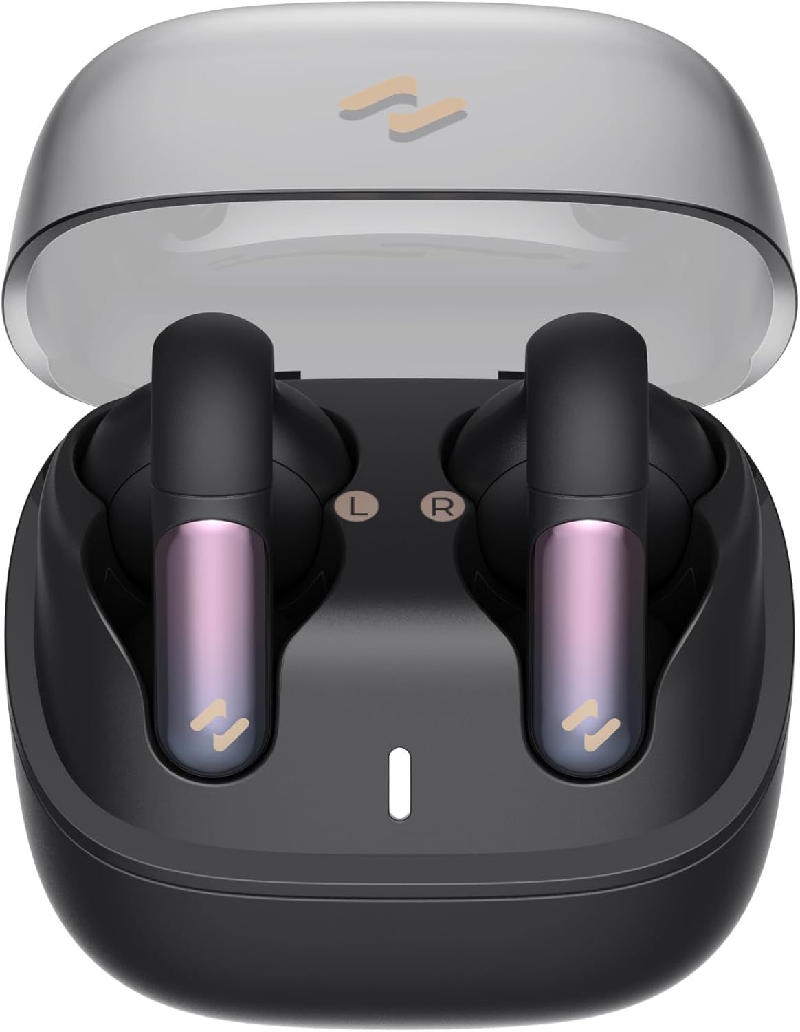 HAVIT TW980 OpenBuds Open-Ear FreeClip Headphones, Bluetooth V5.3, AI Noise Cancelling, Dual-Device Connections Earbuds with Microphone, 6.5H Long Battery Life, Type-C Charging, Smart Touch Black
